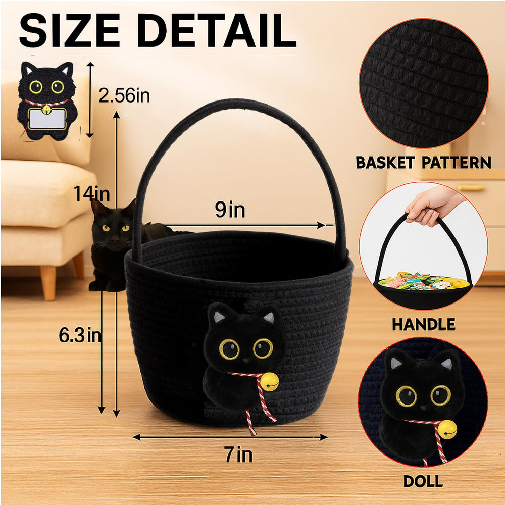 Qinthory black cat bell collar design adds festive charm to room decor