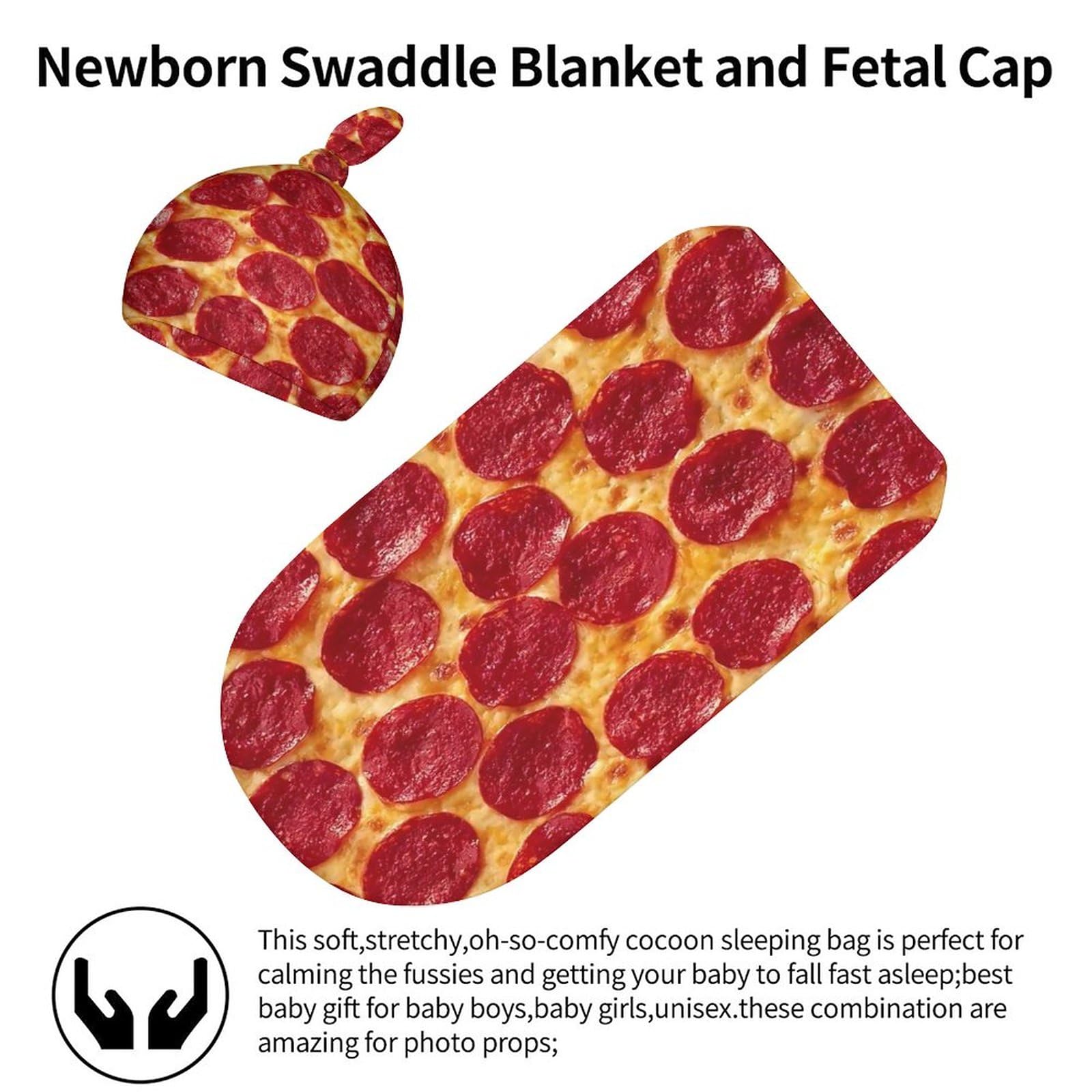 Qiohoey newborn hat and swaddle bundle keeps baby snug.