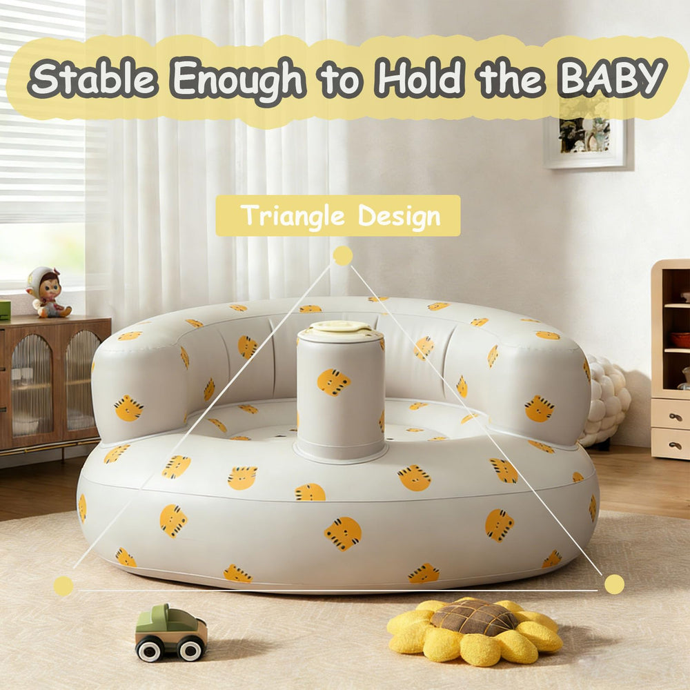 QISHENG inflatable baby seat anti-slip bottom keeps little one upright.