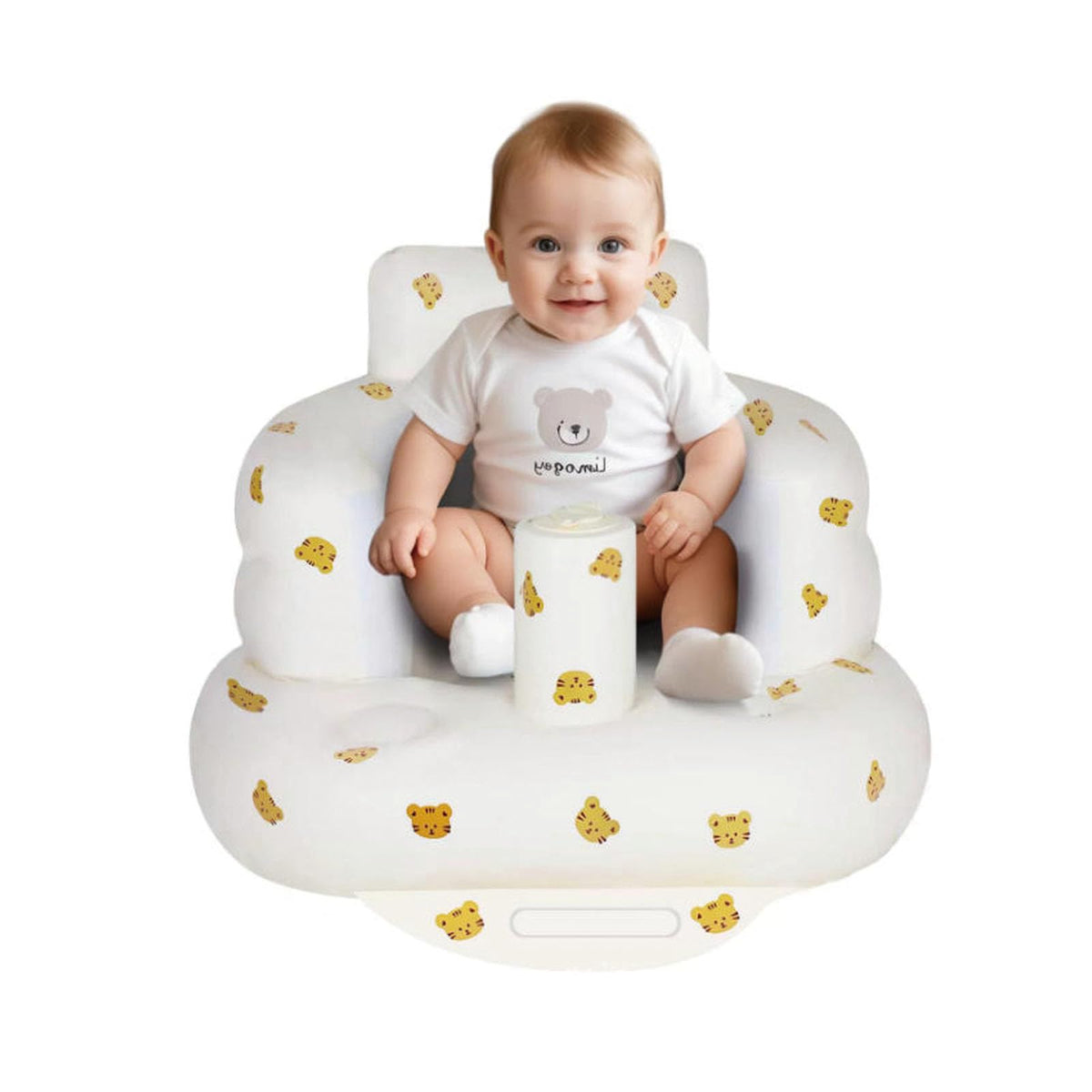 QISHENG tiger inflatable baby seat front view for safe, stable seating.