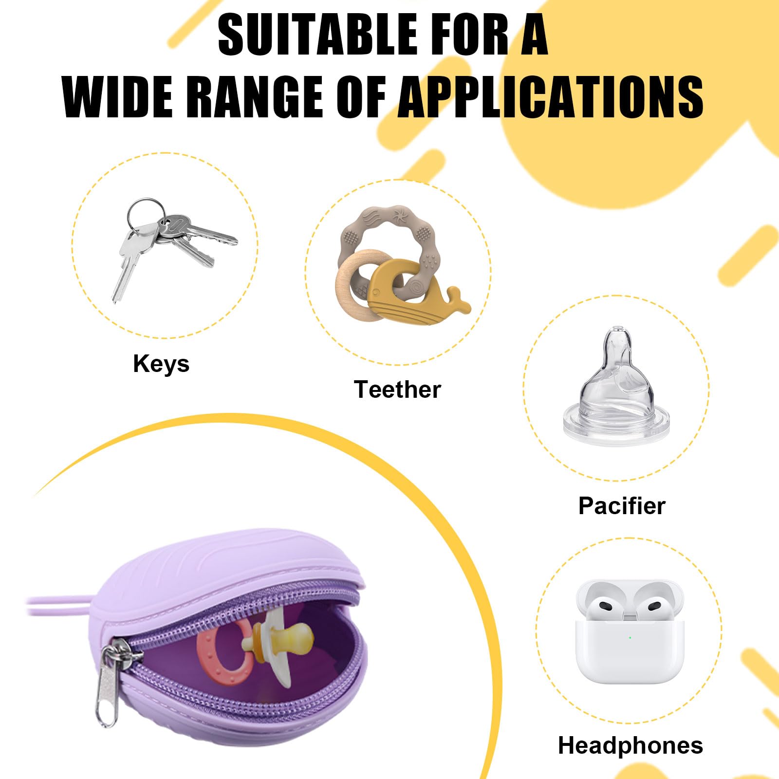 Qiuruoo baby teether storage pouch keeps small items organized.