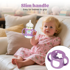 Qiuruoo star-pink bottle handles provide secure, comfortable grip