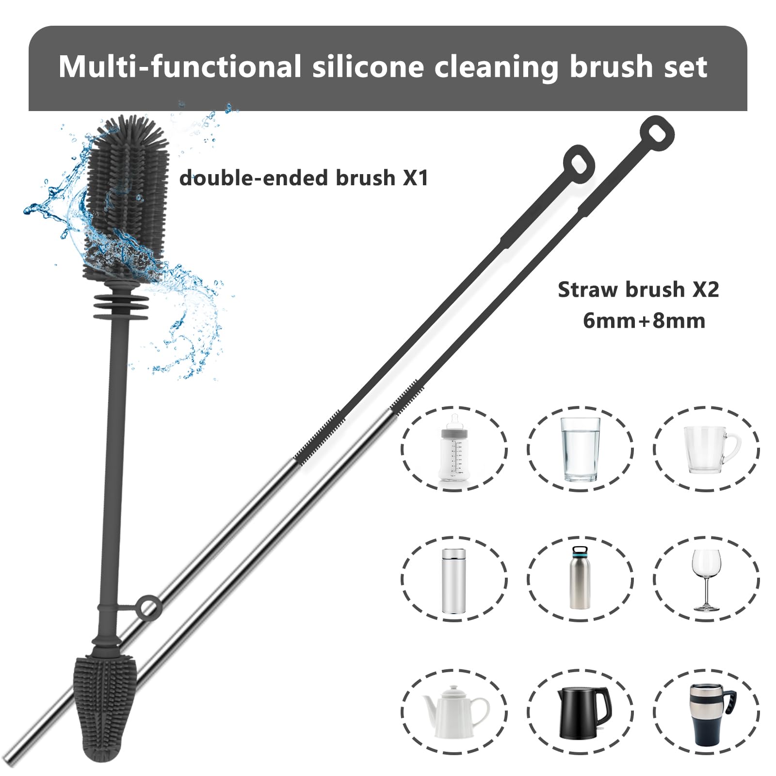 Qiuxunies BPA free straw brush built for high temperature cleaning
