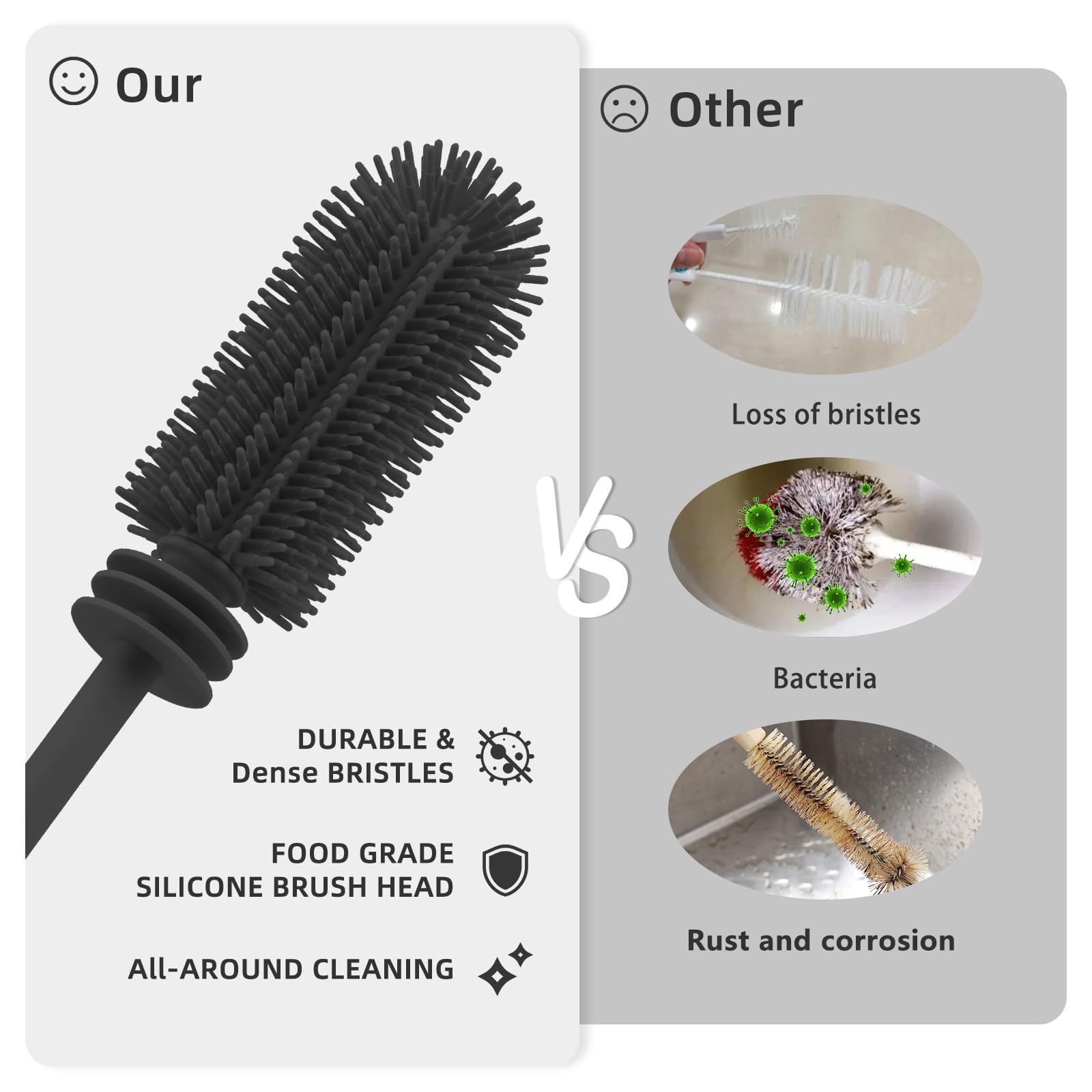 Qiuxunies double headed bottle brush targets nipples and bottles efficiently