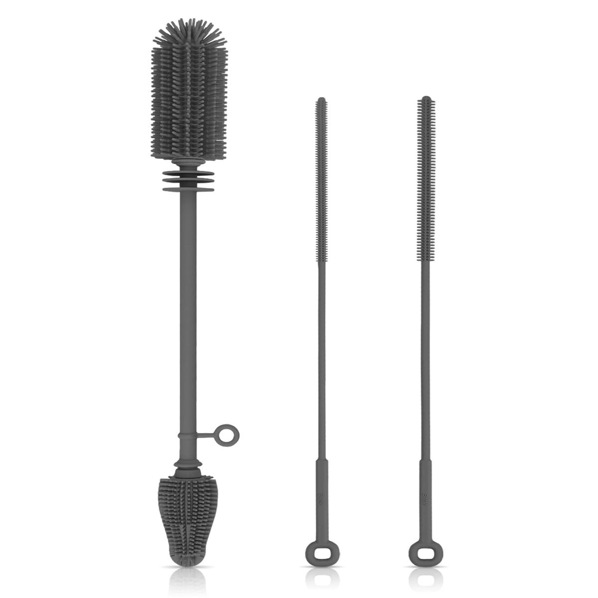 Qiuxunies silicone bottle brush set for thorough bottle and nipple cleaning