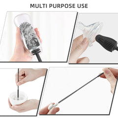 Qiuxunies straw cleaner silicone with stainless core for safe cleaning