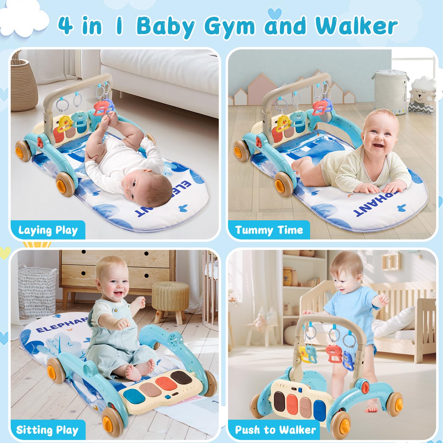 QLRR Light-Up Piano Toy provides visual and auditory stimulation.