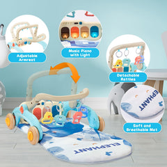 QLRR Tummy Time Mat Soft Enlarged offers a cozy space for play.