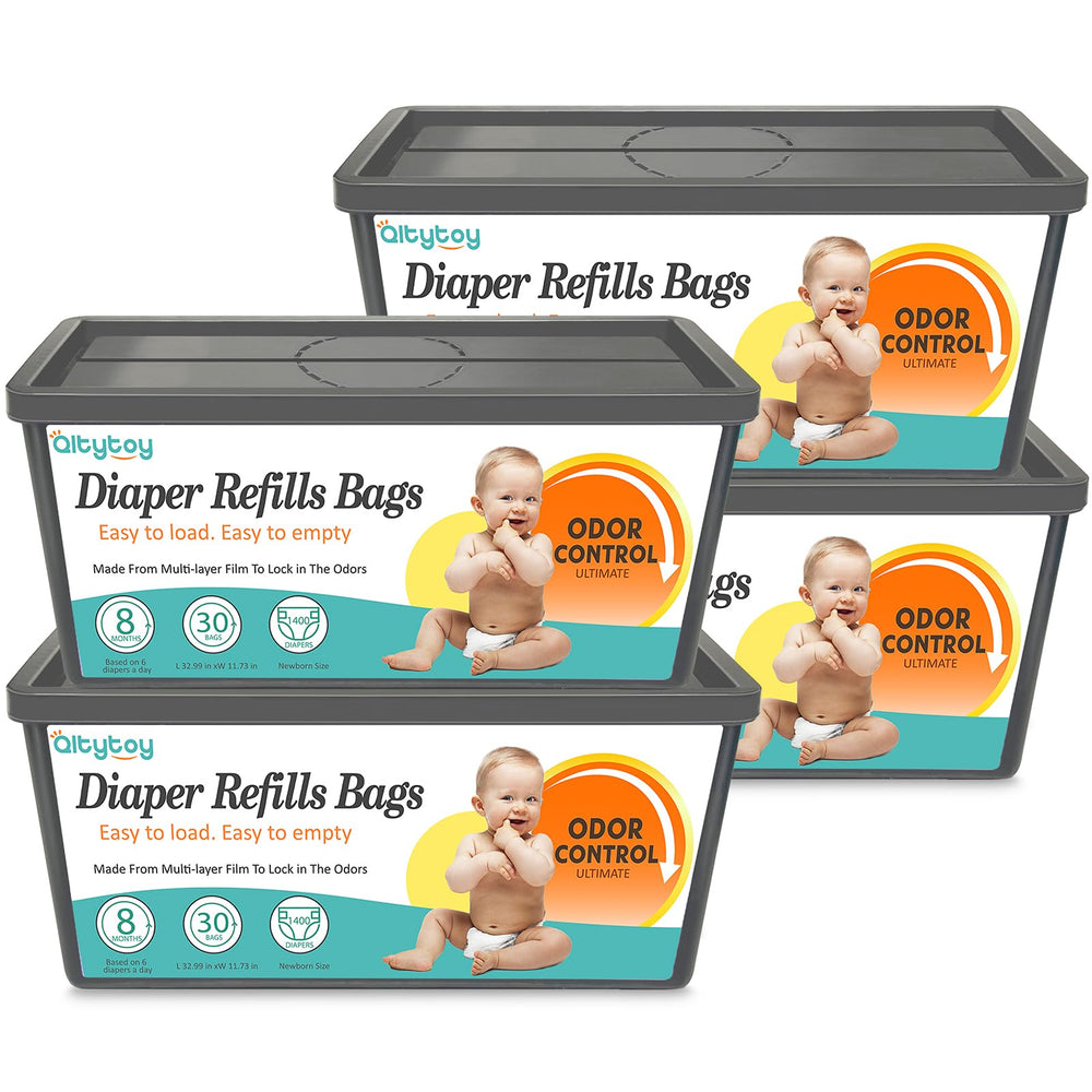 Qltytoy refill bags for Genie Easy Roll Signature and Platinum with 120 bags in a four-pack