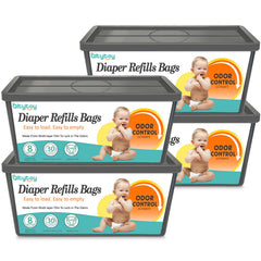 Qltytoy refill bags for Genie Easy Roll Signature and Platinum with 120 bags in a four-pack