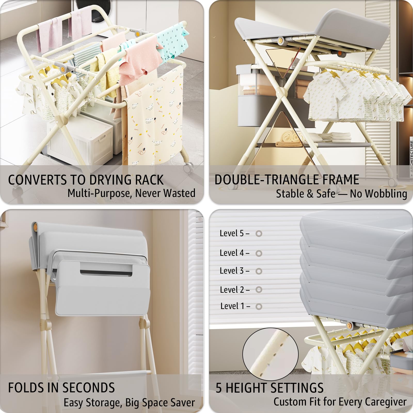 QMHHRJT Changing Table organizer keeps diapers and wipes within reach.