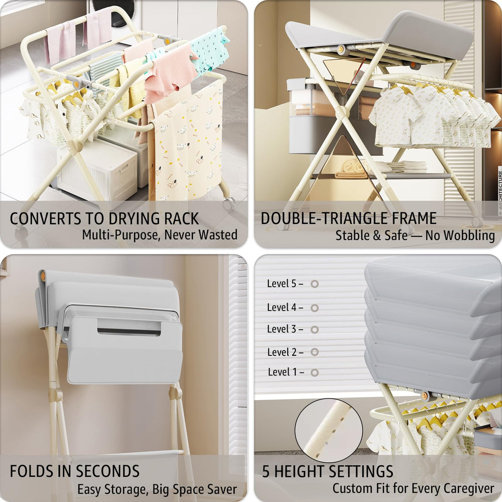 QMHHRJT Changing Table organizer keeps diapers and wipes within reach.