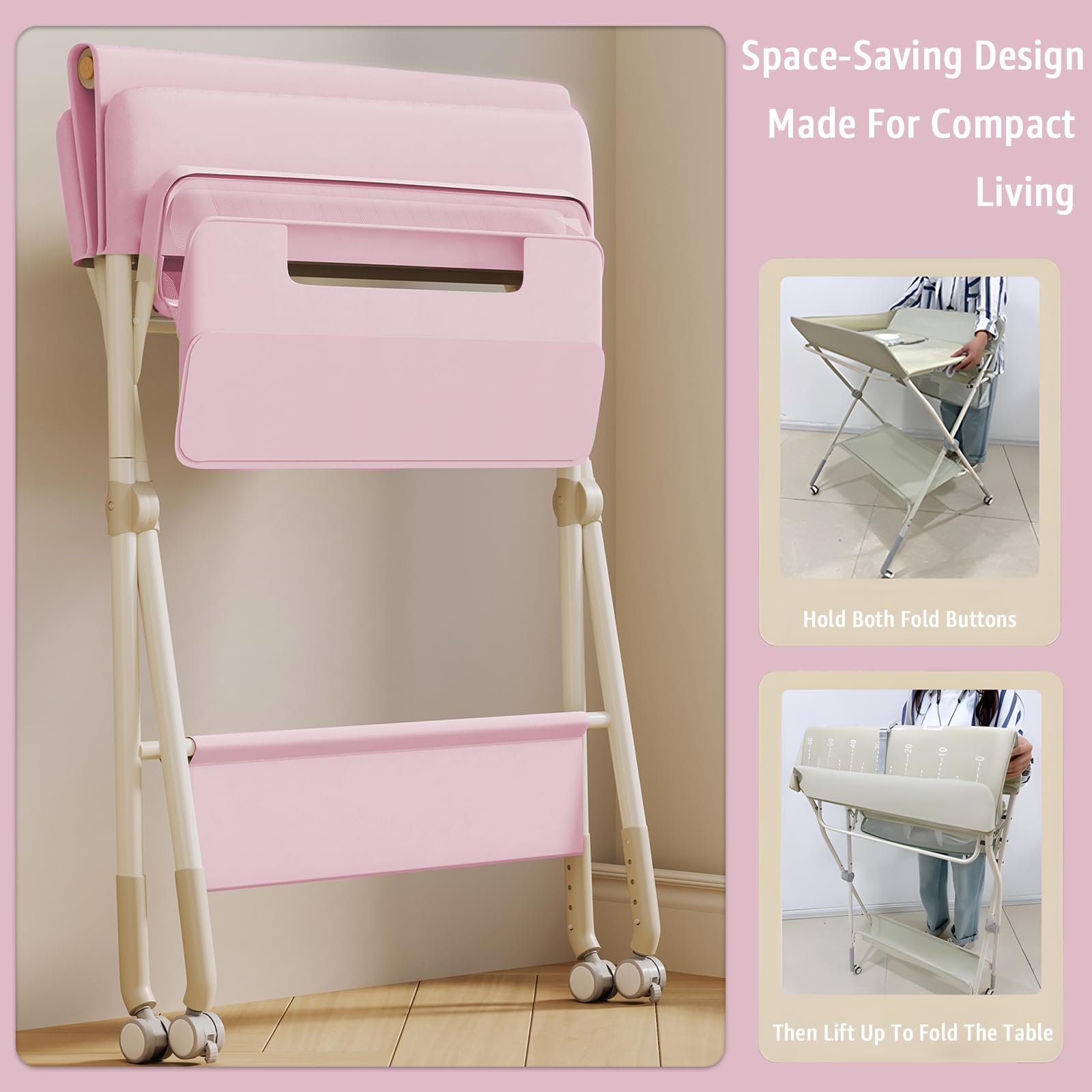 QMHHRJT pink changing table gift-ready packaging for new parents