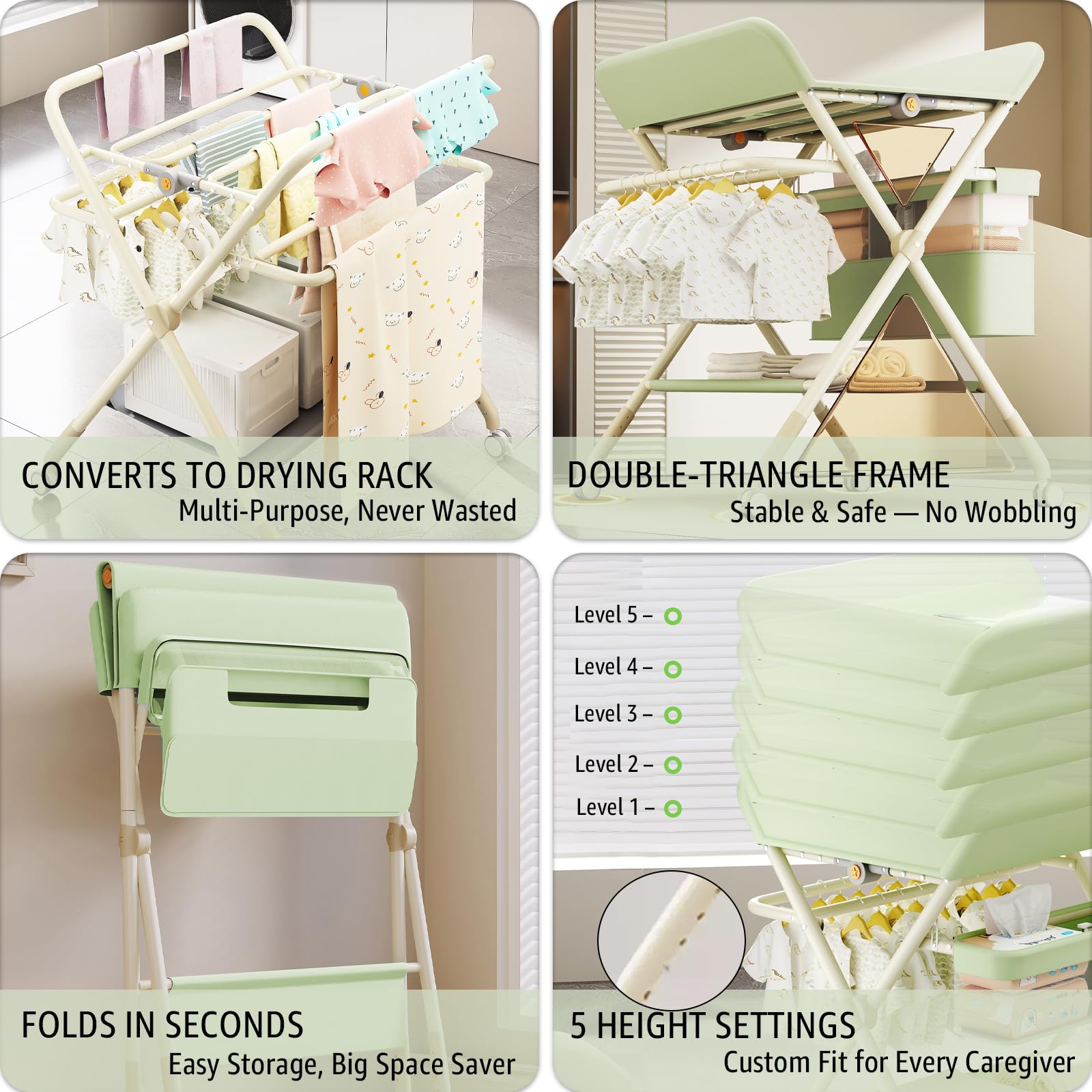 QMHHRJT pink changing table meets ASTM CPSIA safety standards