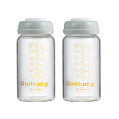 Qmibaby breast milk storage bottle 240ml, ideal for safe refrigeration and portion control.