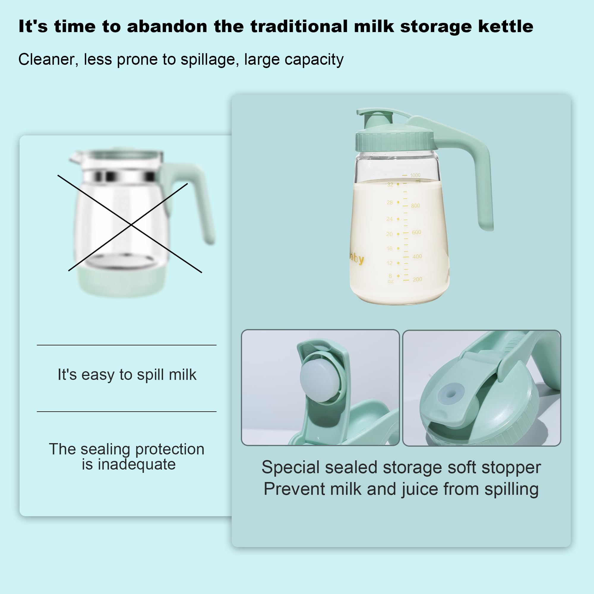 Qmibaby clear measurement markings: track milk quantity at a glance