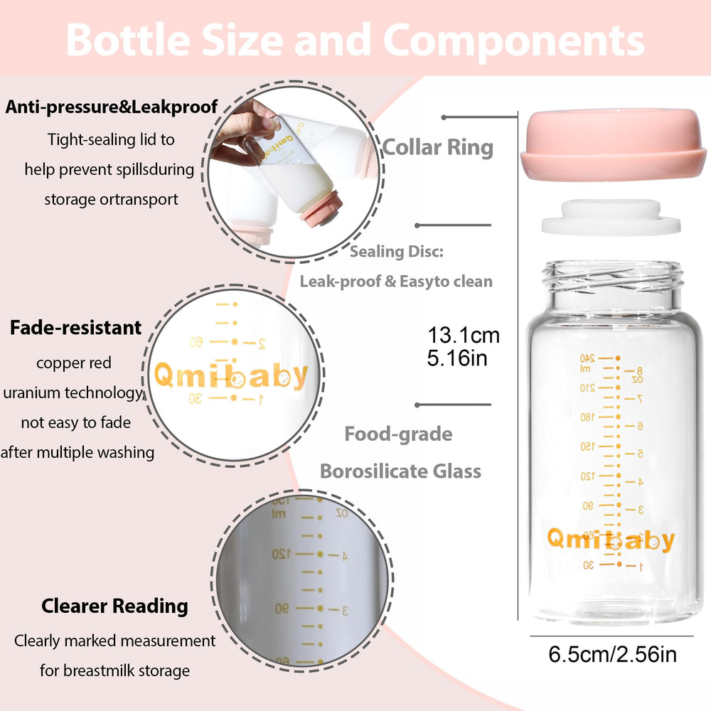Qmibaby glass bottle pump compatibility ensures seamless transfers.