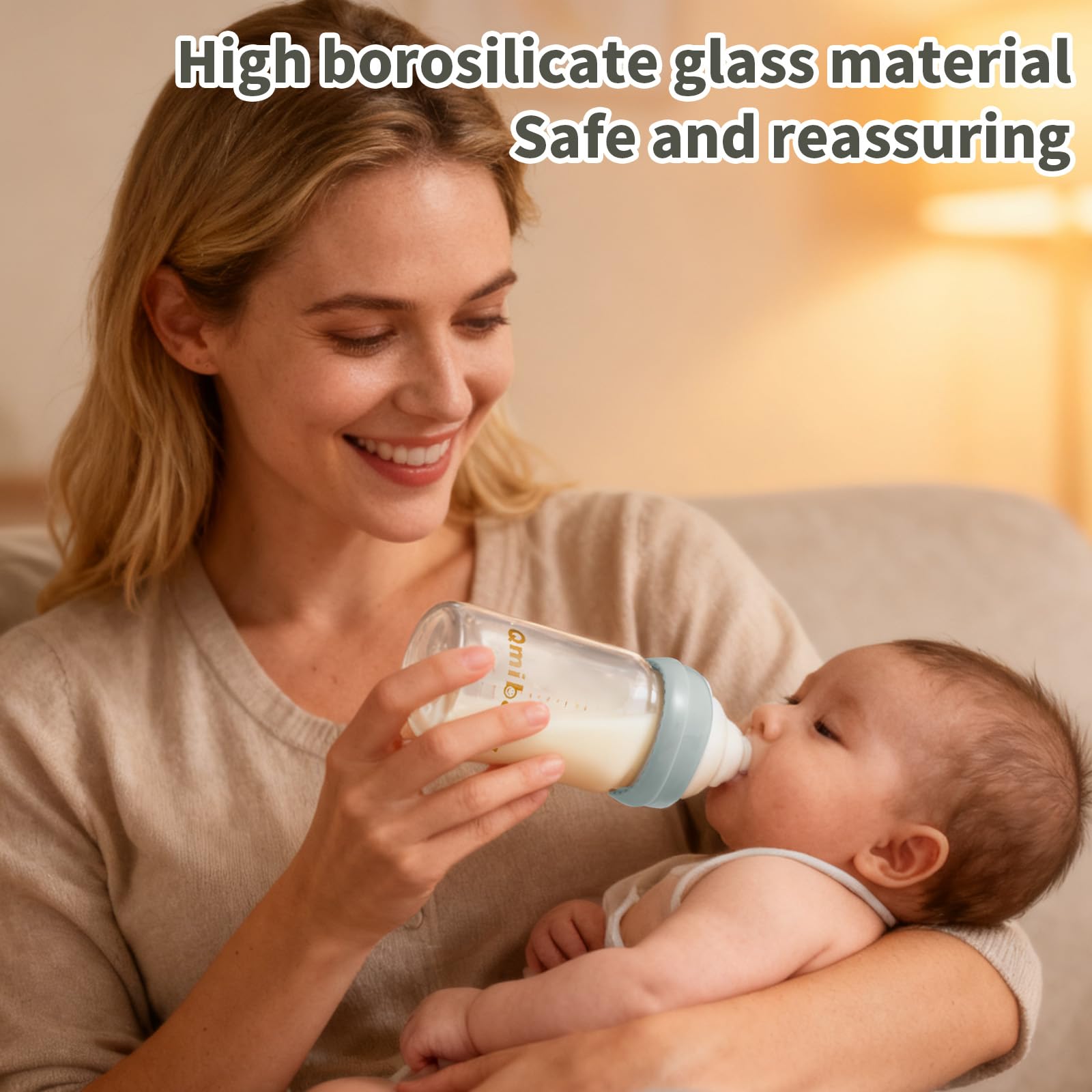 Qmibaby grey 180ml bottle 4-pack ready for everyday use