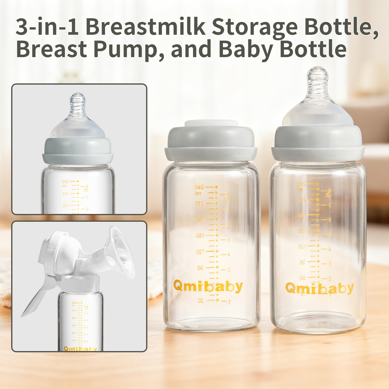 Qmibaby leak-proof seal with a silicone ring to prevent spills.