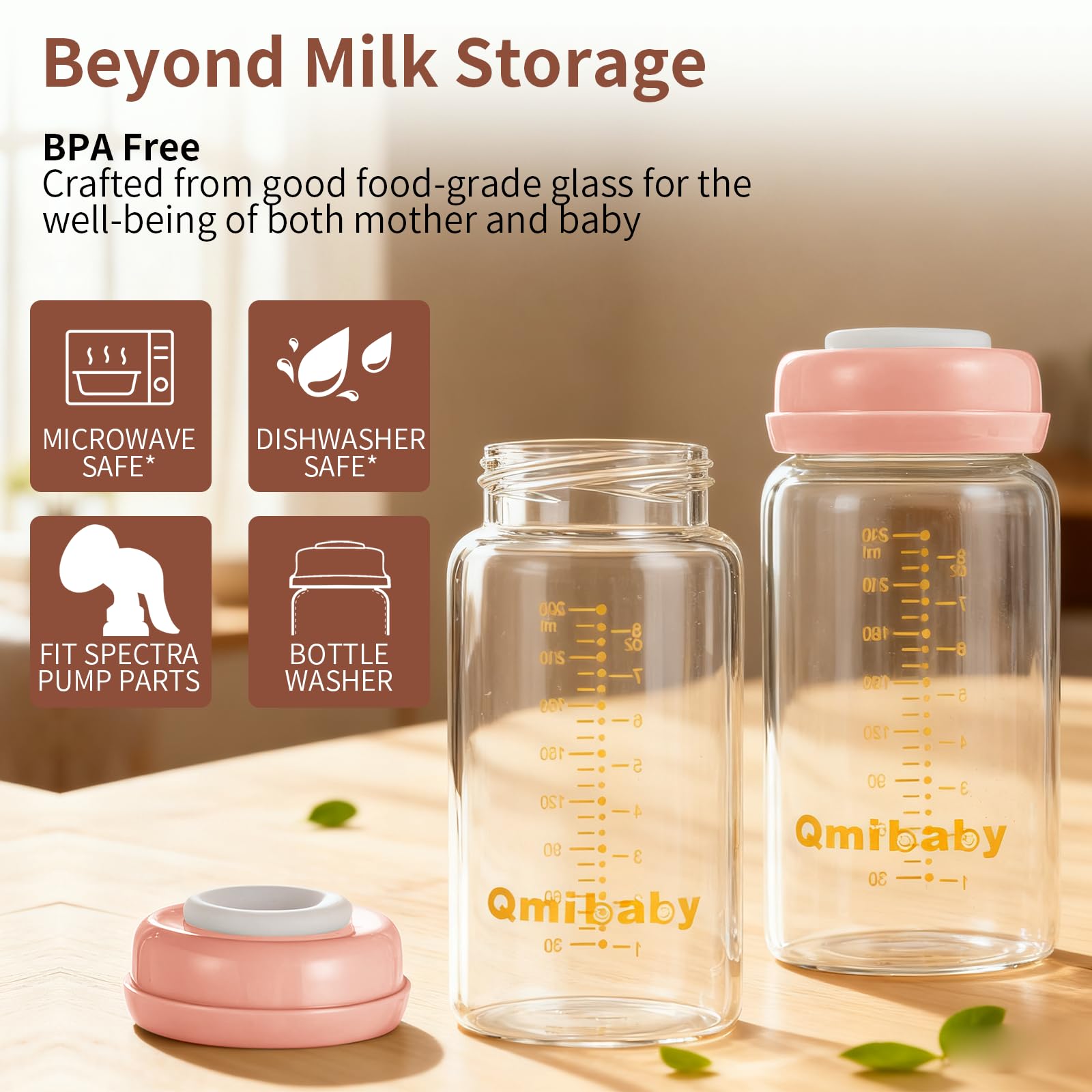 Qmibaby sealing ring and lid prevent leaks during transport.