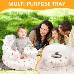 QMVESS all-around support seat in Olive steadies baby's head and spine.