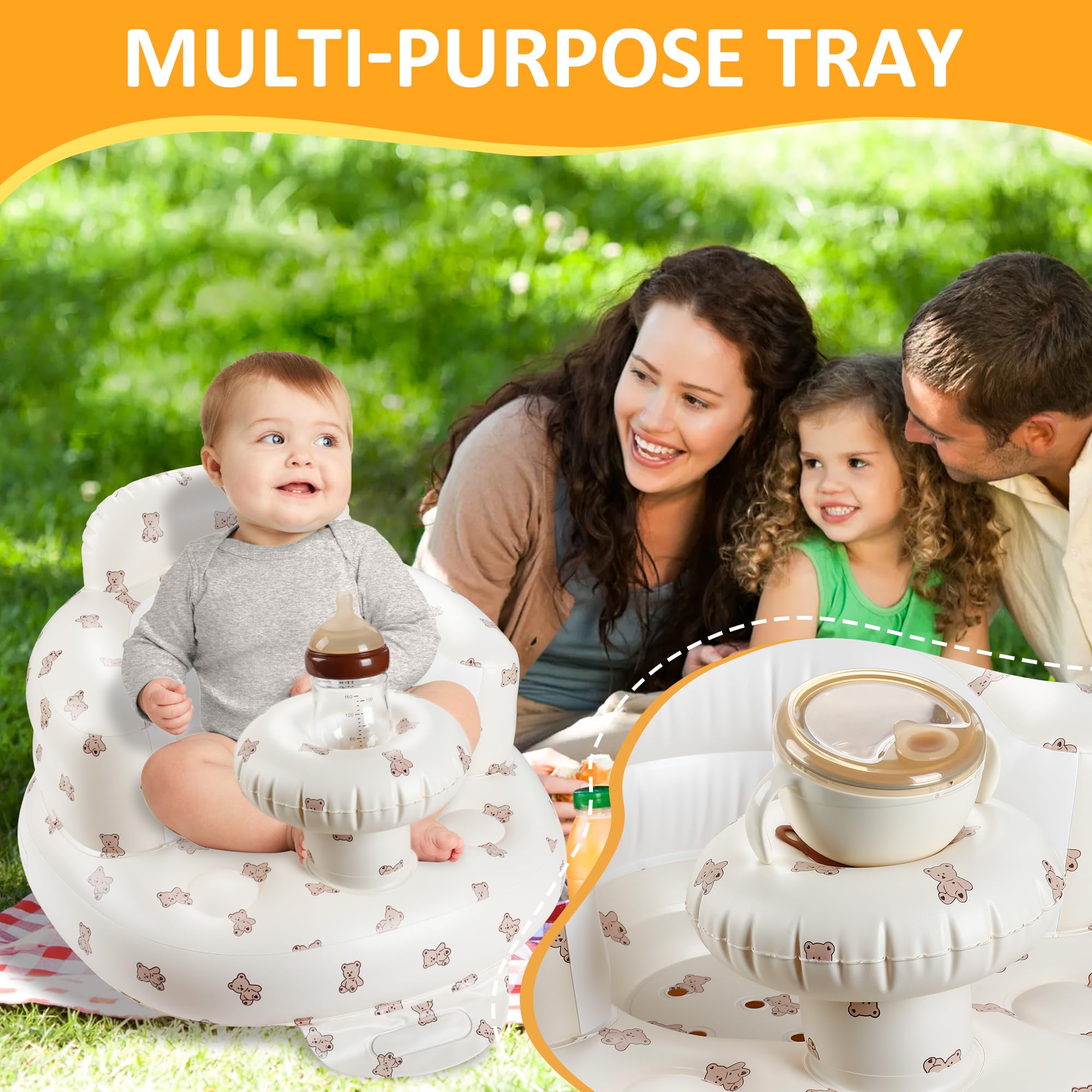 QMVESS inflatable seat with built-in air pump enables quick setup