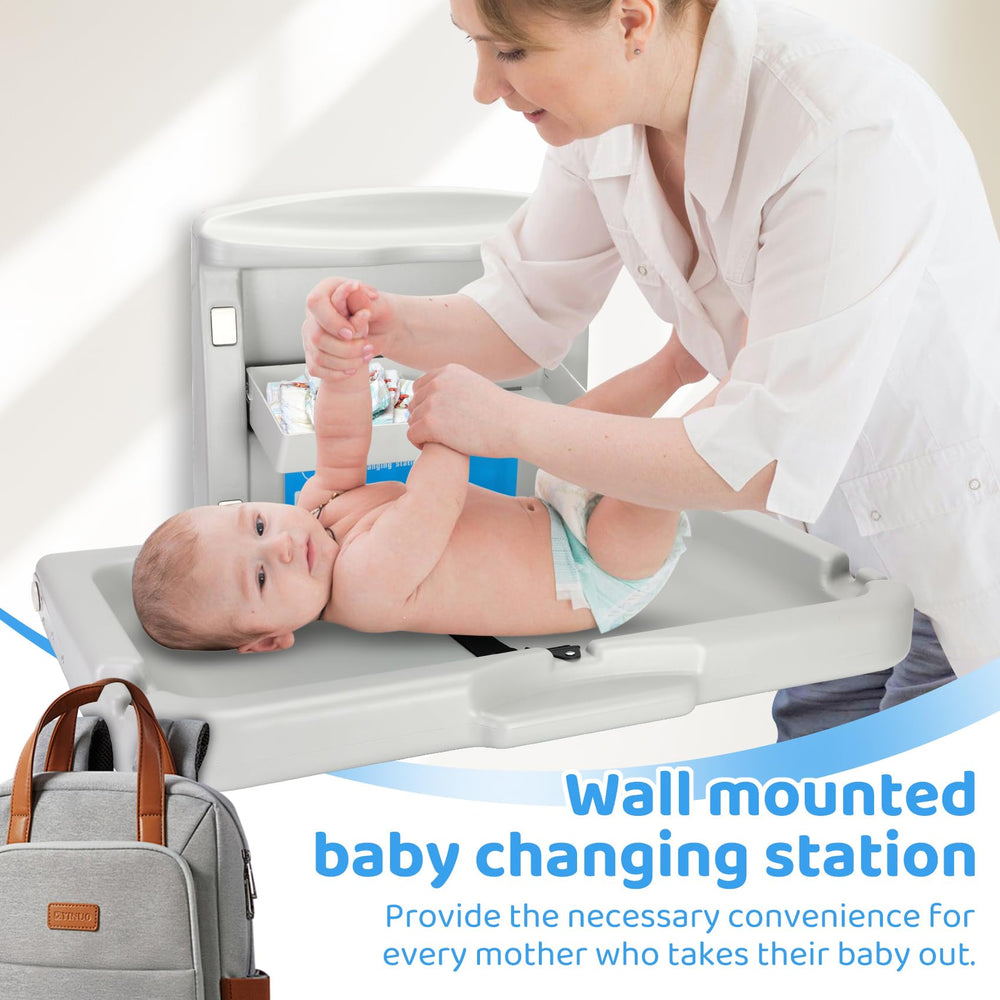 Qnemaei baby changing station safety belt provides secure support for infants