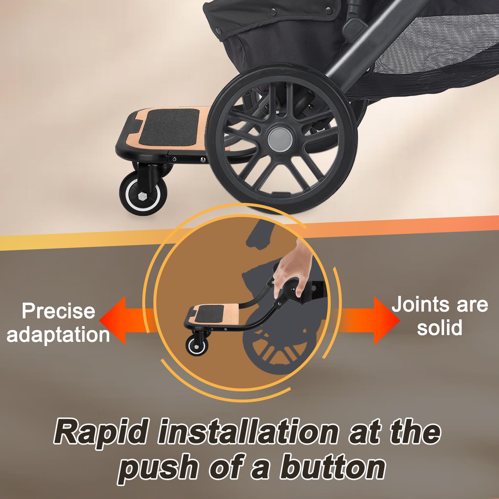 Qnemaei Stroller Board is lightweight and easy to lift for on-the-go parents.