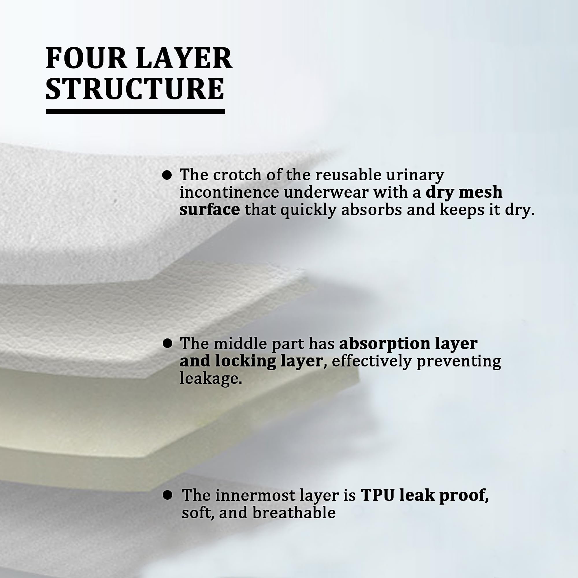 QNZKIOXV four-layer crotch structure for reliable leakage protection