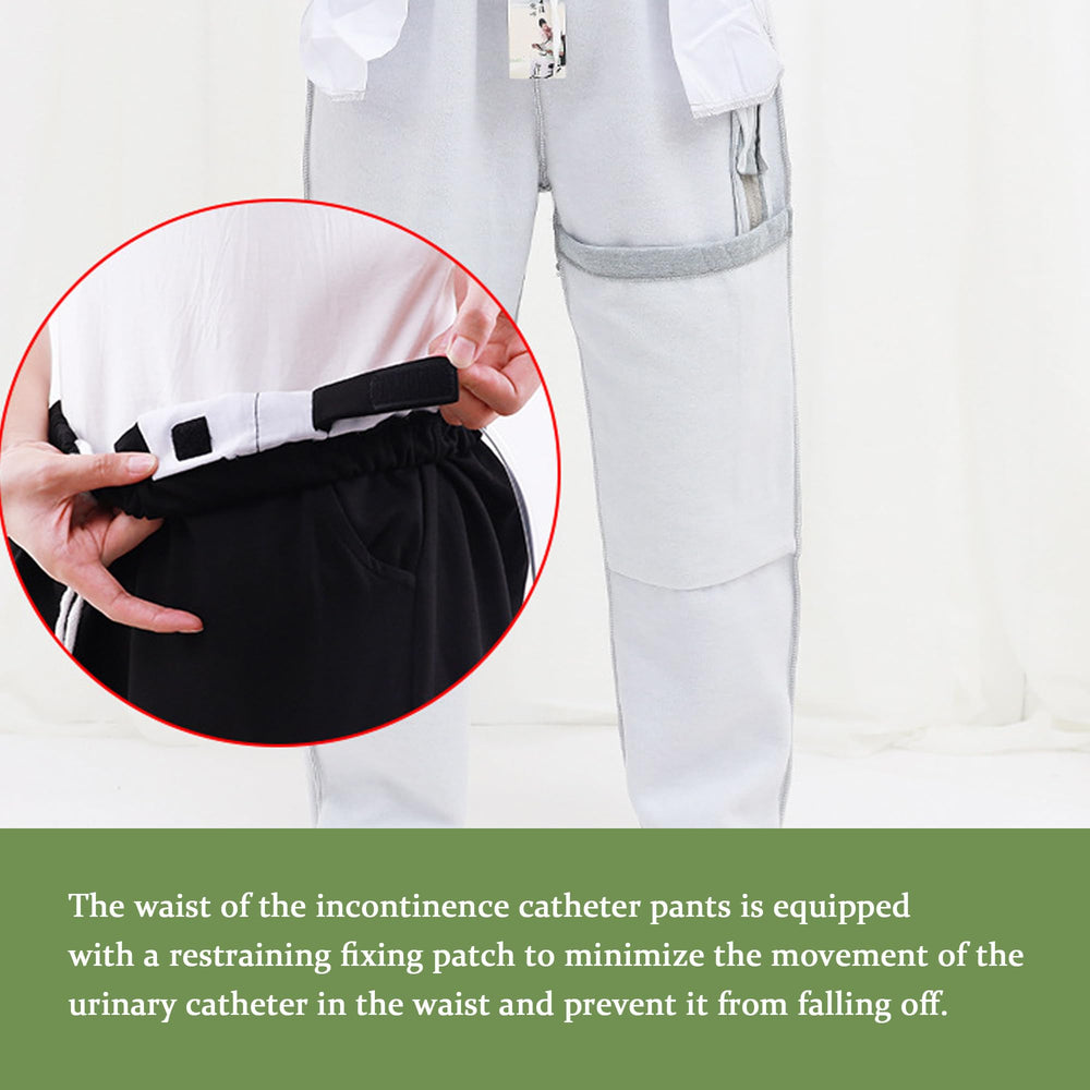 QNZKIOXV leg bag catheter pants side pockets for phone and keys