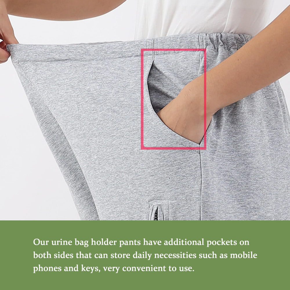 QNZKIOXV leg bag catheter pants in size M Black for everyday wear