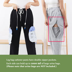 QNZKIOXV leg bag catheter pants in soft cotton knit fabric for daily comfort