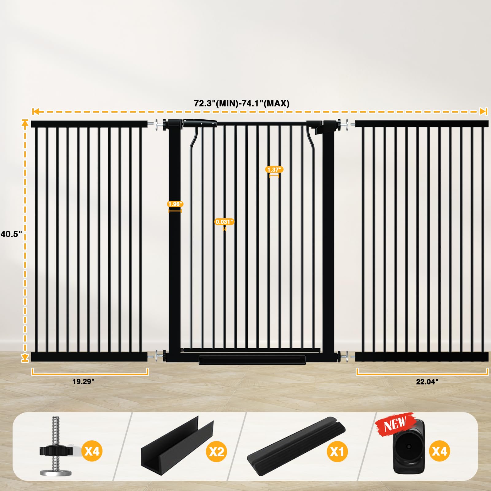 Qonimm 1.37 inch bar spacing prevents small paws from getting stuck.