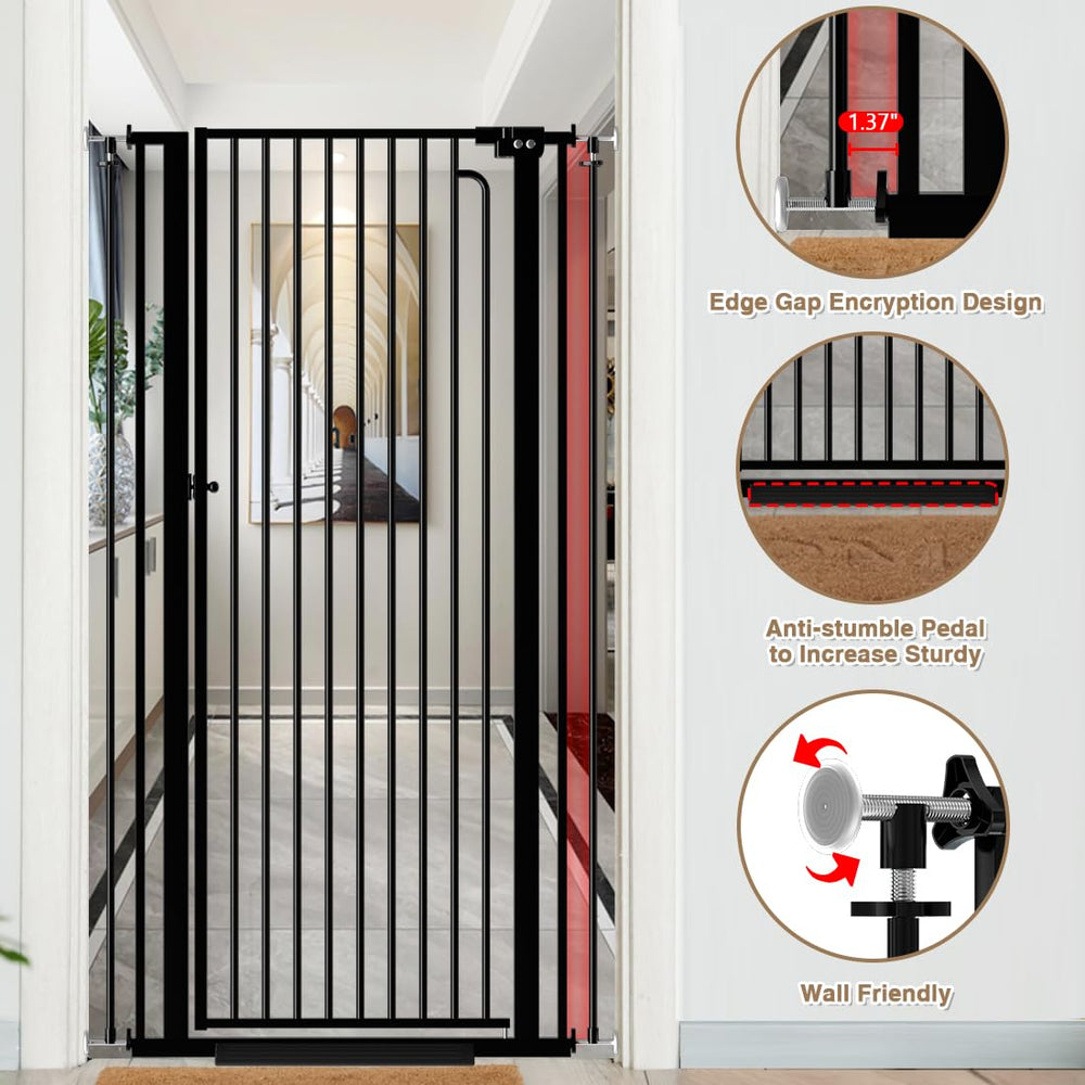 Qonimm automatic-closing 180-degree design demonstrated at a doorway for easy passage.