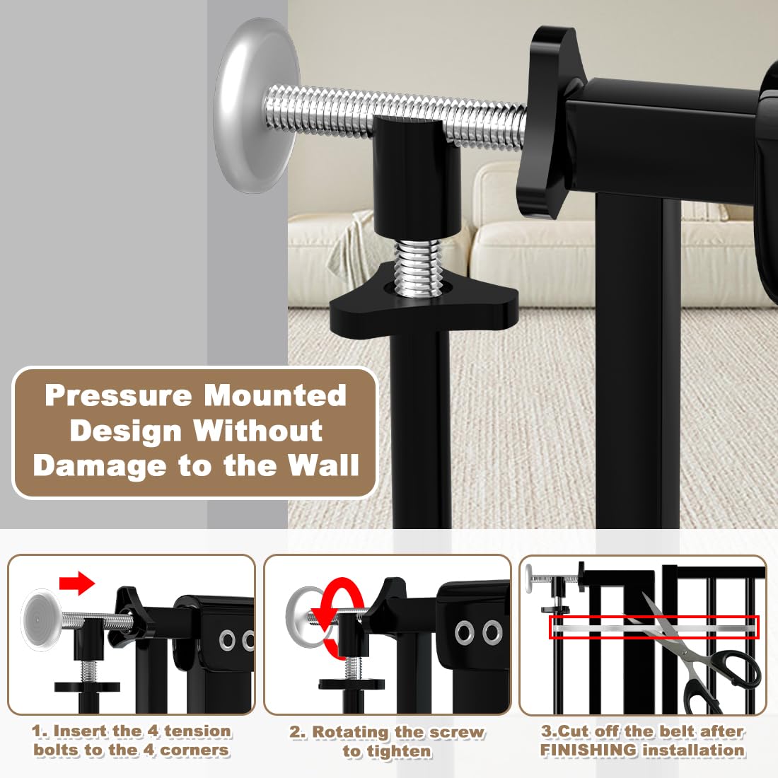 Qonimm one-handed operation on a durable steel gate for quick access.