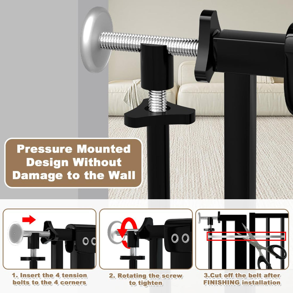 Qonimm one-handed operation on a durable steel gate for quick access.