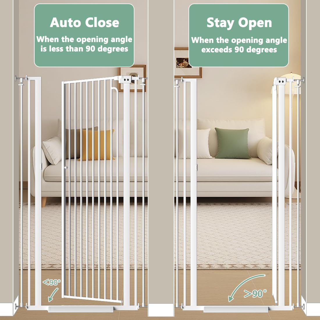 Qonimm self-closing mechanism ensures hands-free closure after crossing.