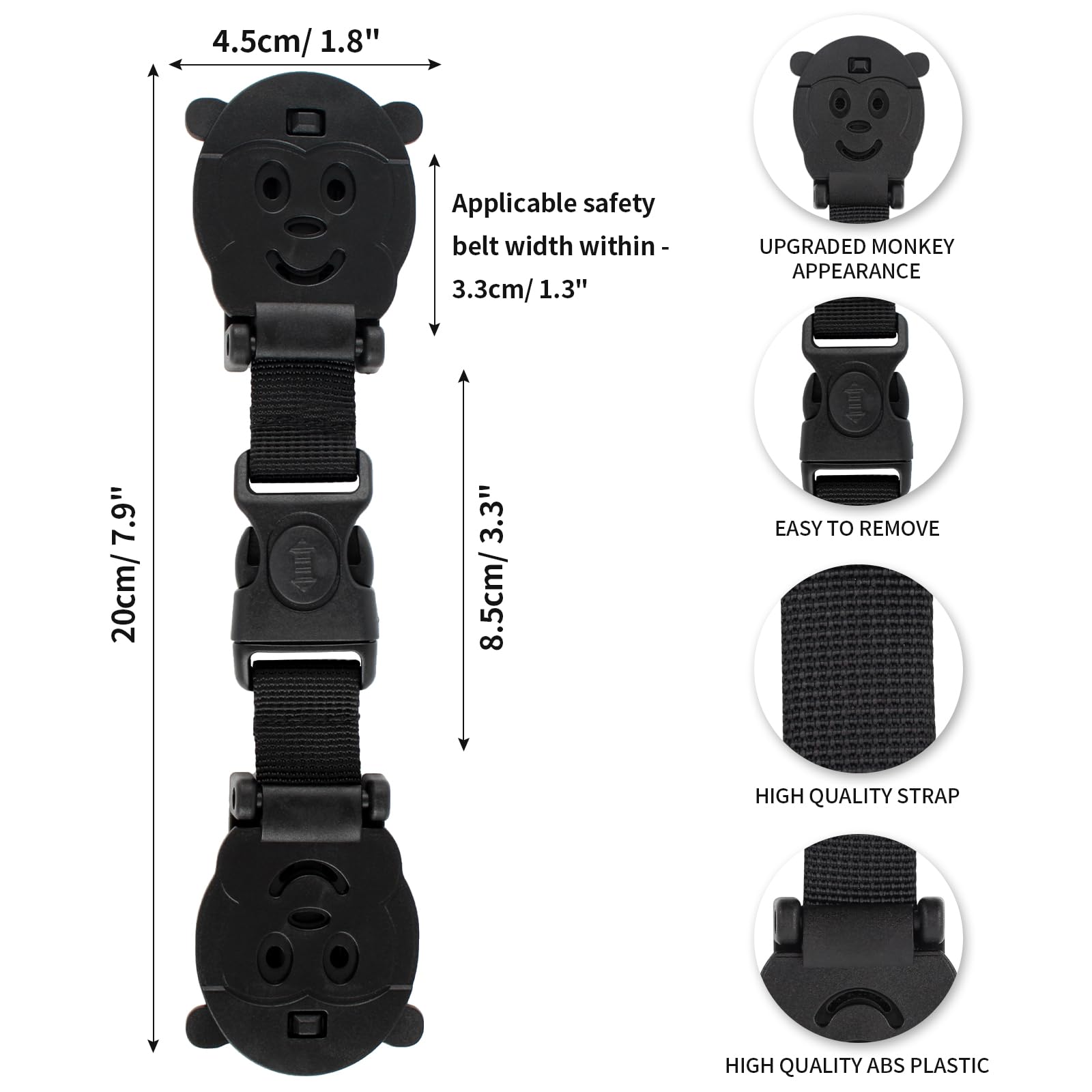 QOPAHI monkey clip with middle buckle enables quick installation.