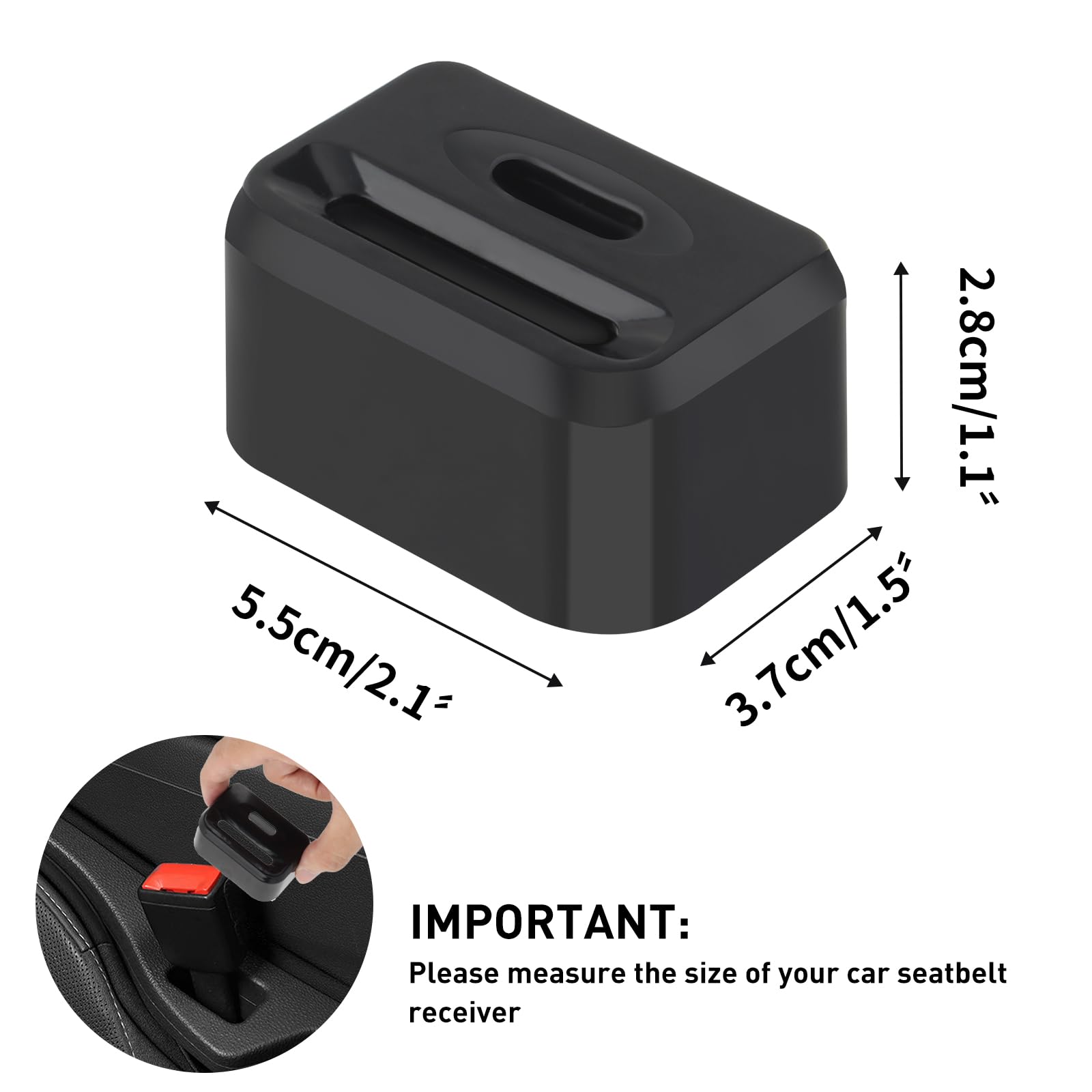 QOPAHI seatbelt locking clip shown with keys for easy release