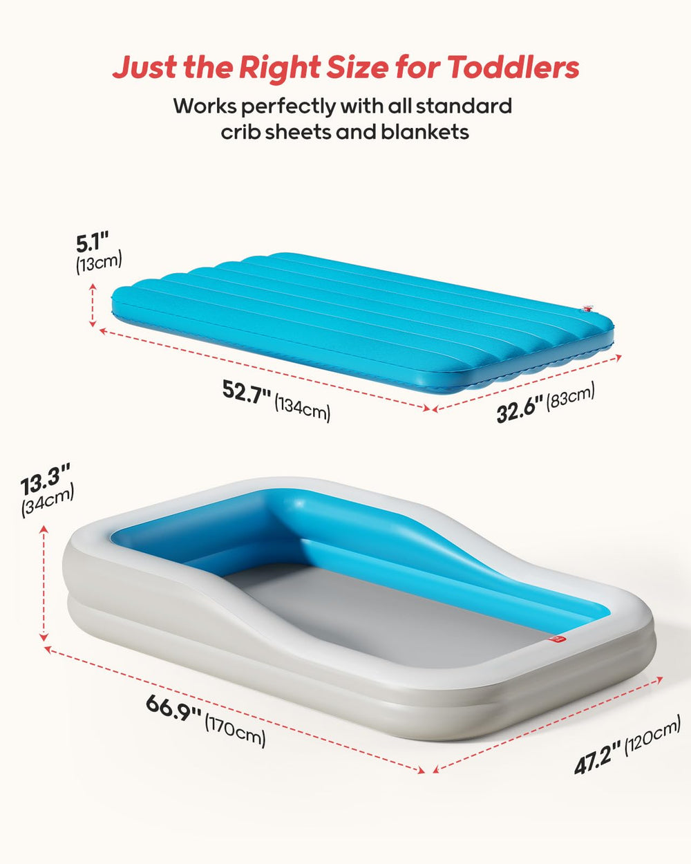 QPAU built-in safety bumpers prevent roll-offs during naps