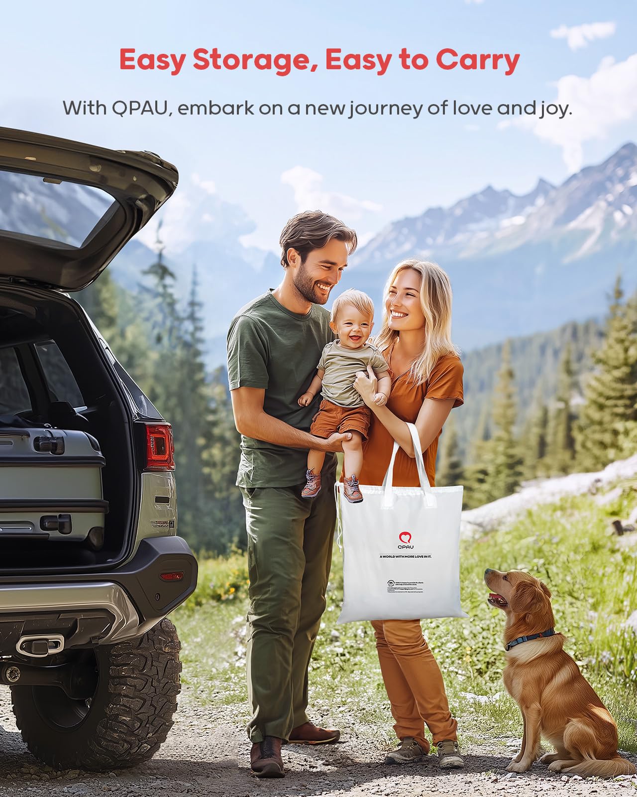 QPAU compact design fits in cars and guest rooms.
