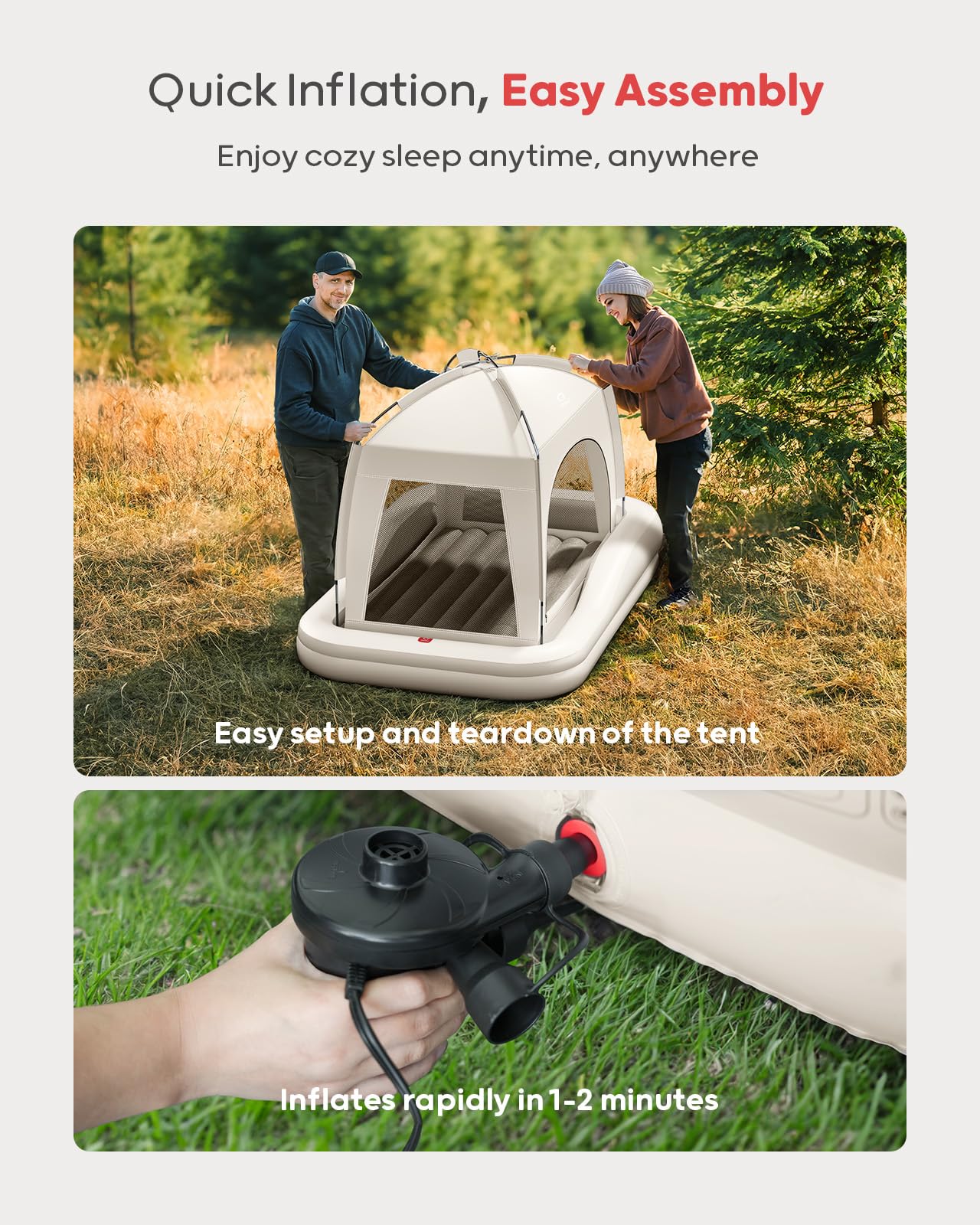 QPAU electric pump in use speeds up quick inflation.