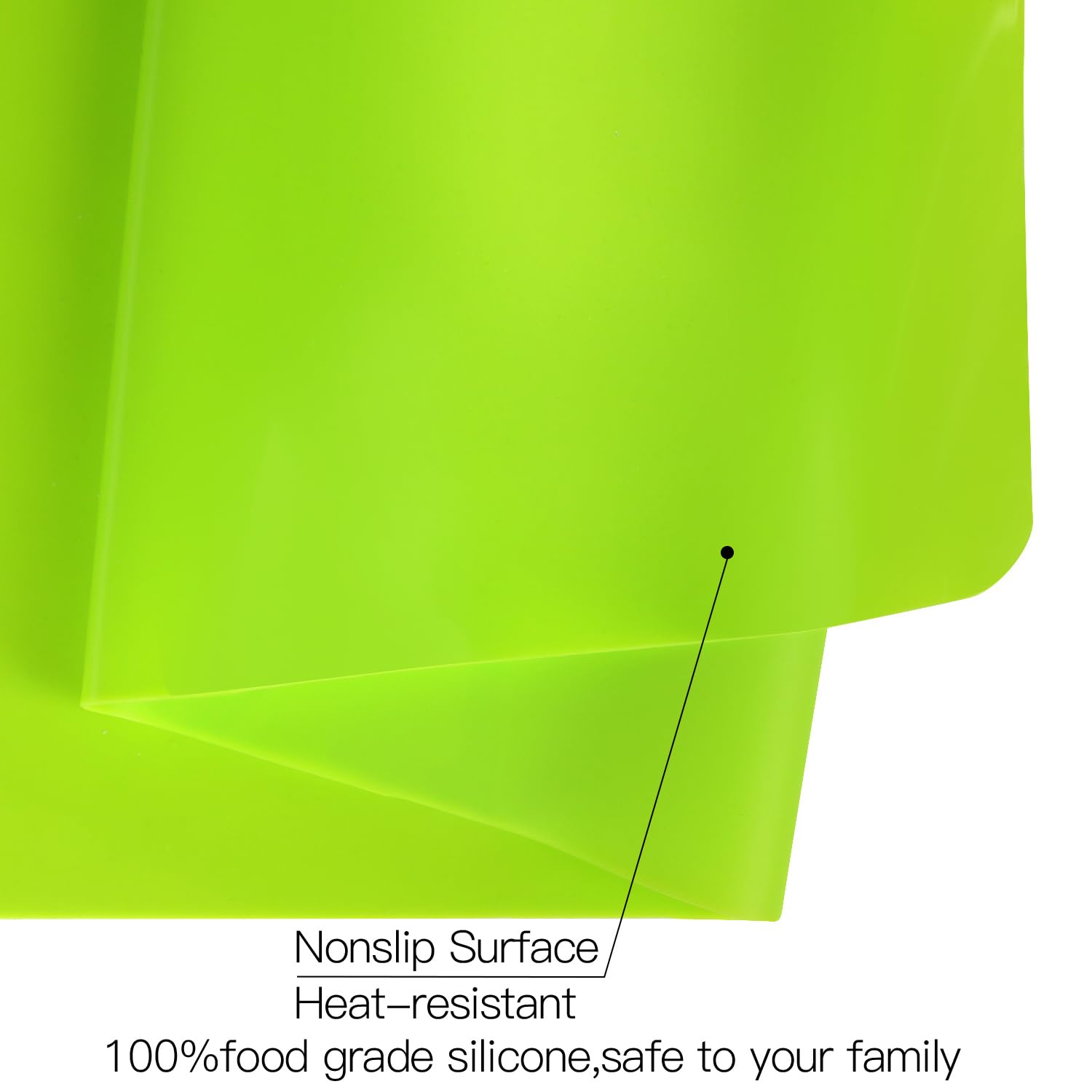 QPIX DIGITAL easy-clean silicone mat resists stains and wipes clean.