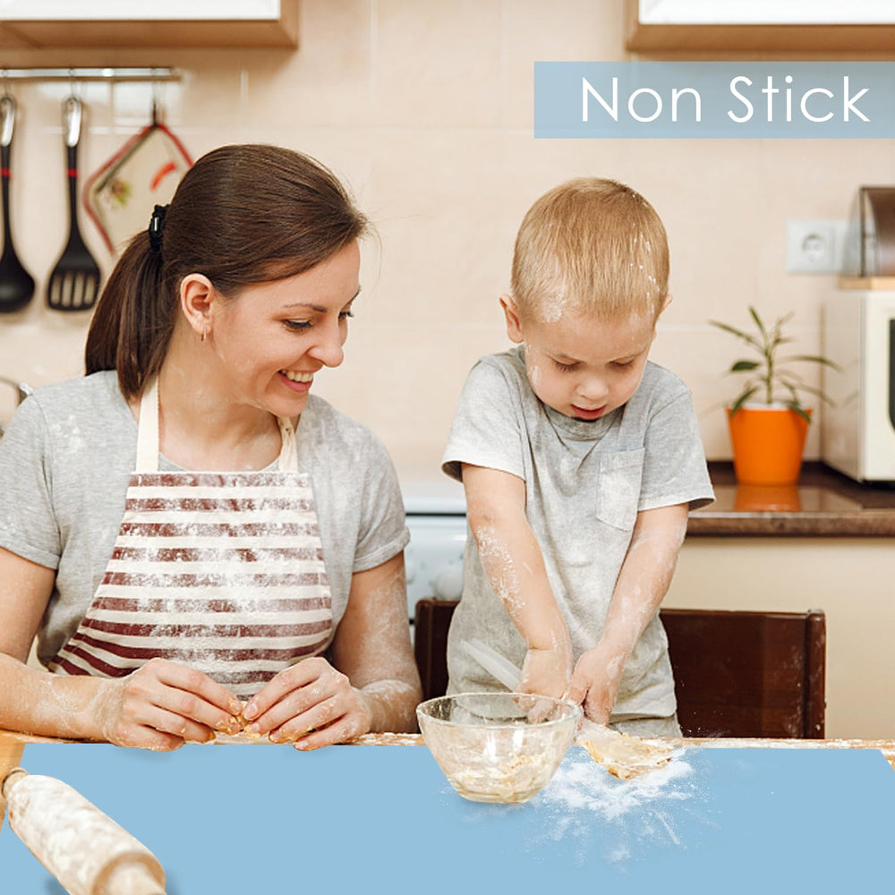 QPIX DIGITAL heat resistant silicone mat blue under air fryer and oven.
