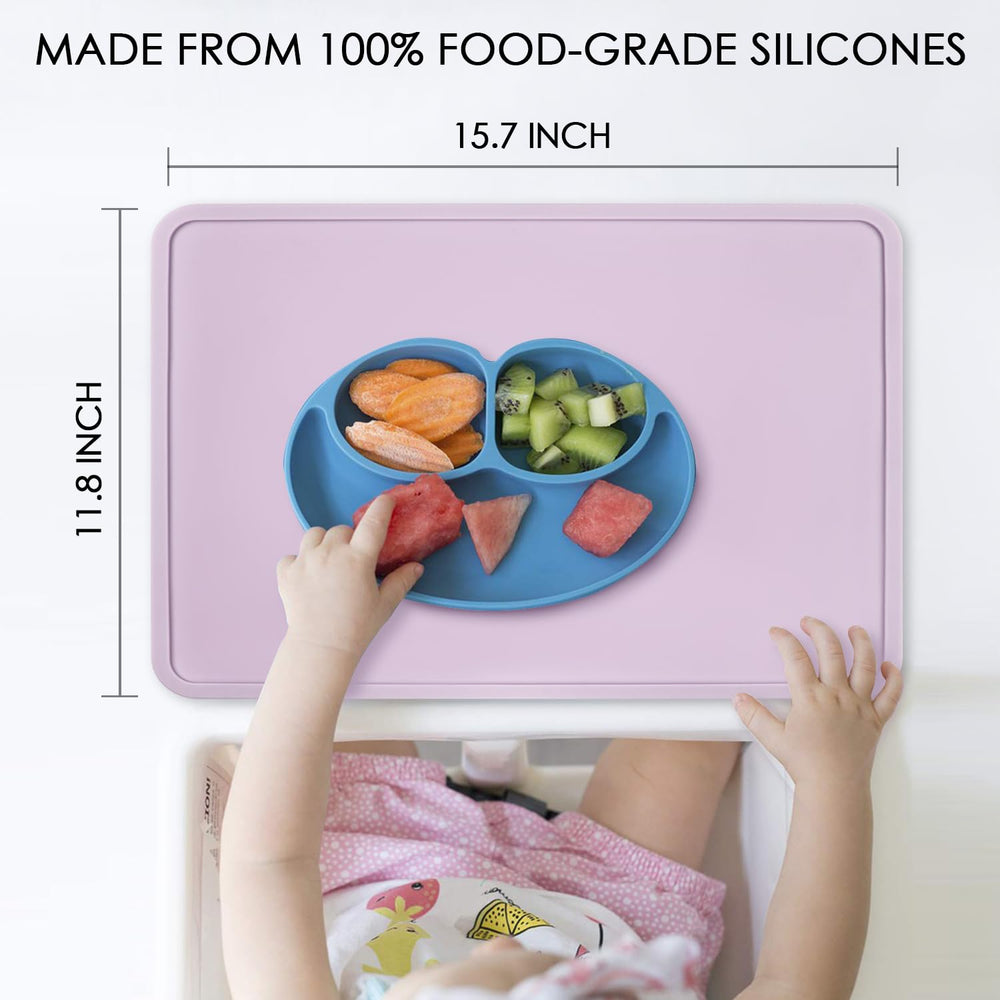 QPIX DIGITAL highchair compatible placemat on a dining tray