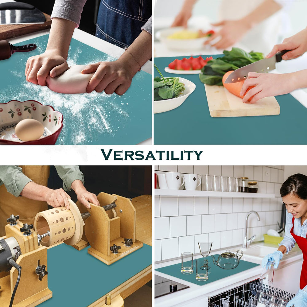 QPIX DIGITAL non-slip countertop mat keeps items steady during prep.
