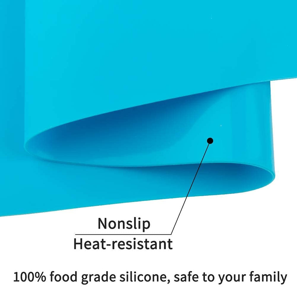 QPIX DIGITAL heat-resistant blue mat protecting counters during hot baking sessions