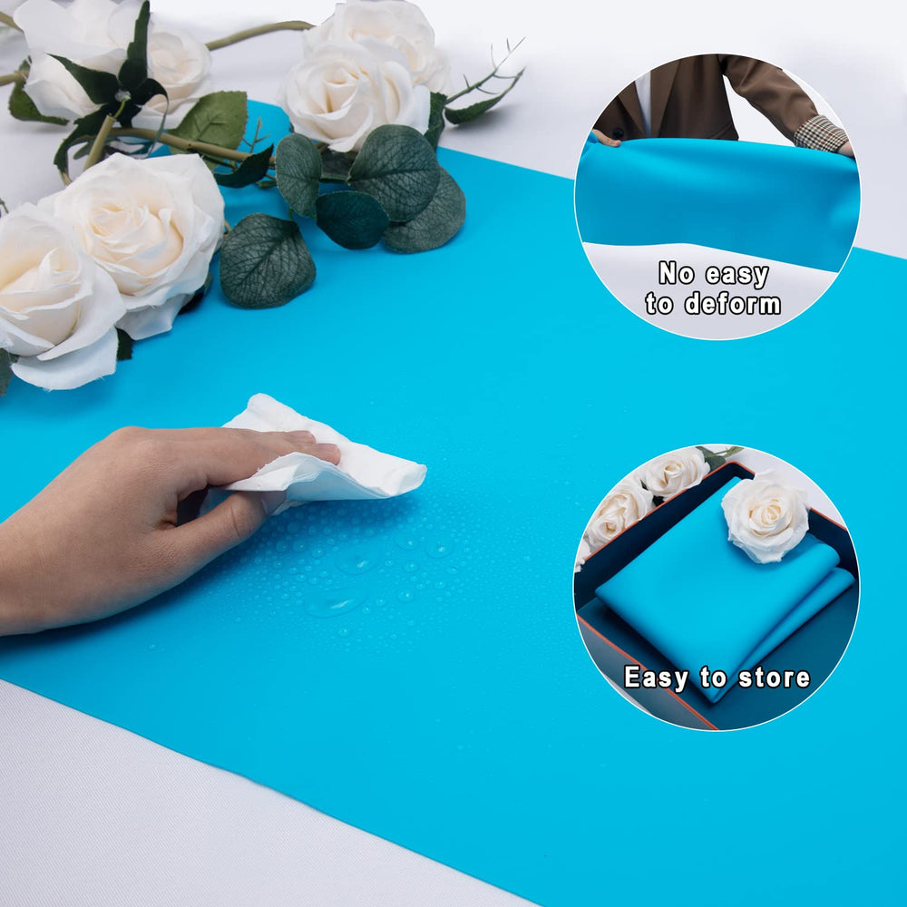 QPIX DIGITAL silicone kitchen mat protects counters and cleans easily