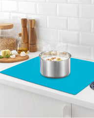 QPIX DIGITAL blue mat with non-slip bottom keeps items in place