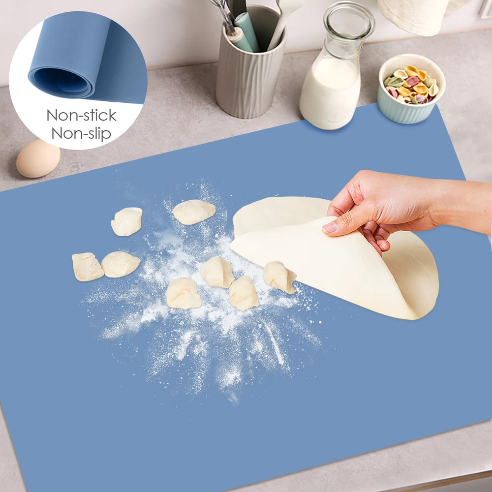 QPIX DIGITAL 24x16 inch blue-gray mat doubles as a placemat and work surface.